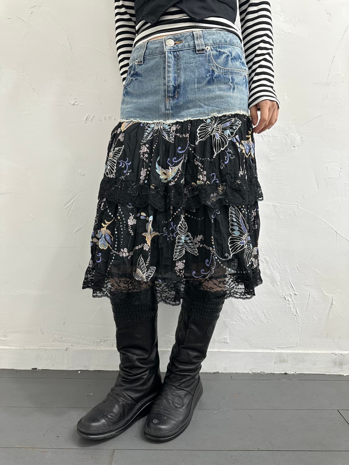 hippie denim skirt 상품이미지4
