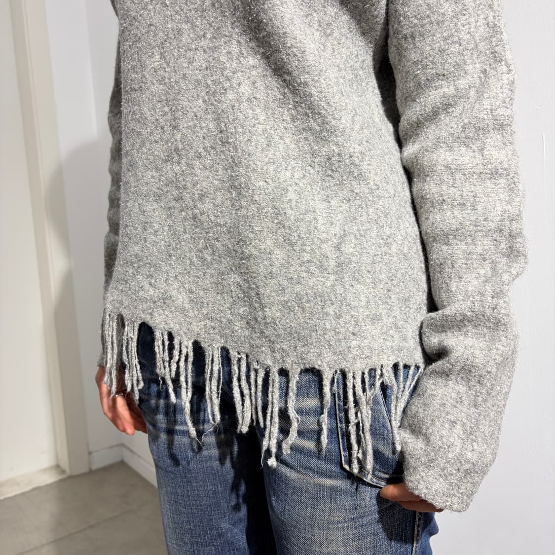 T by Alexander Wang 프린지 후드티 니트 상품이미지2