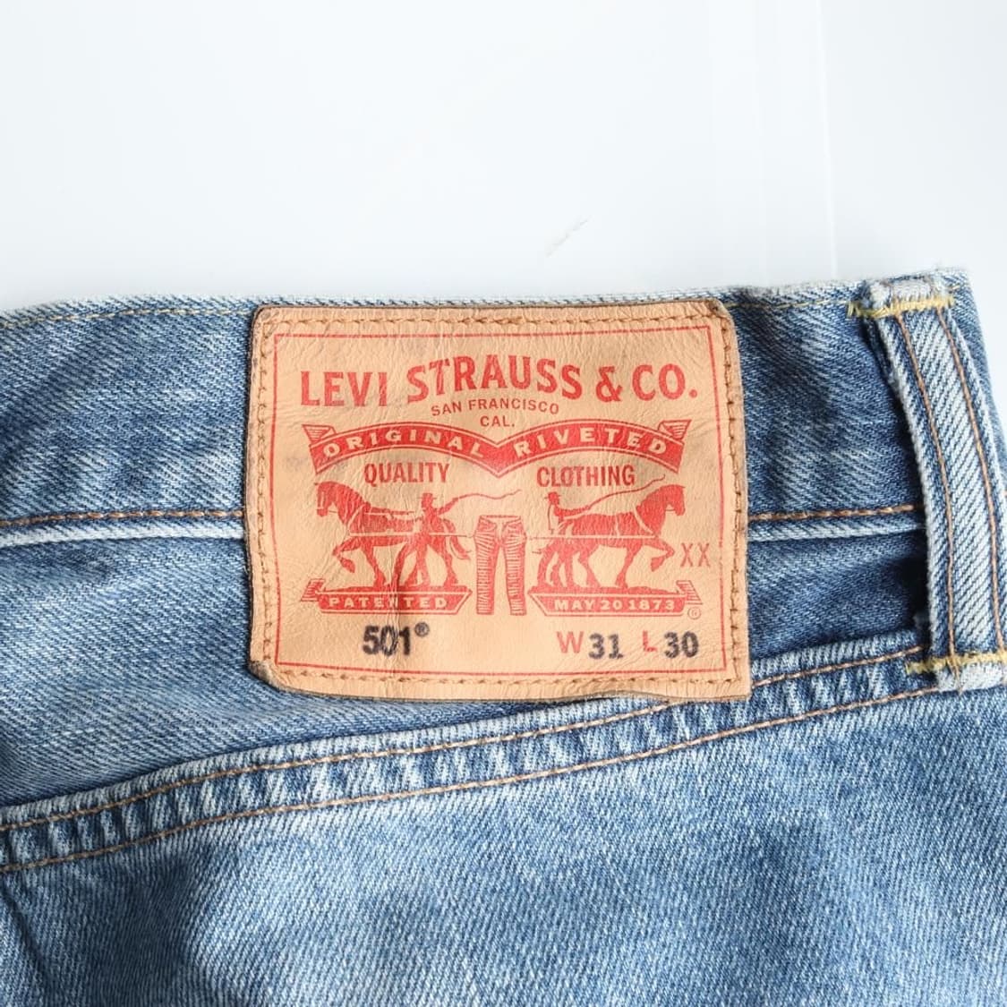 리바이스 501 록 밴드 패치워크 데님 팬츠 청바지 (남성 32in) 상품이미지6