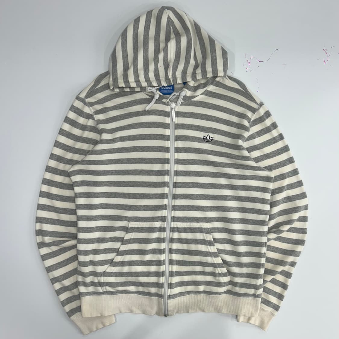 Adidas 아디다스 파이어버드 그레이 스트라이프 후드집업 상품이미지3