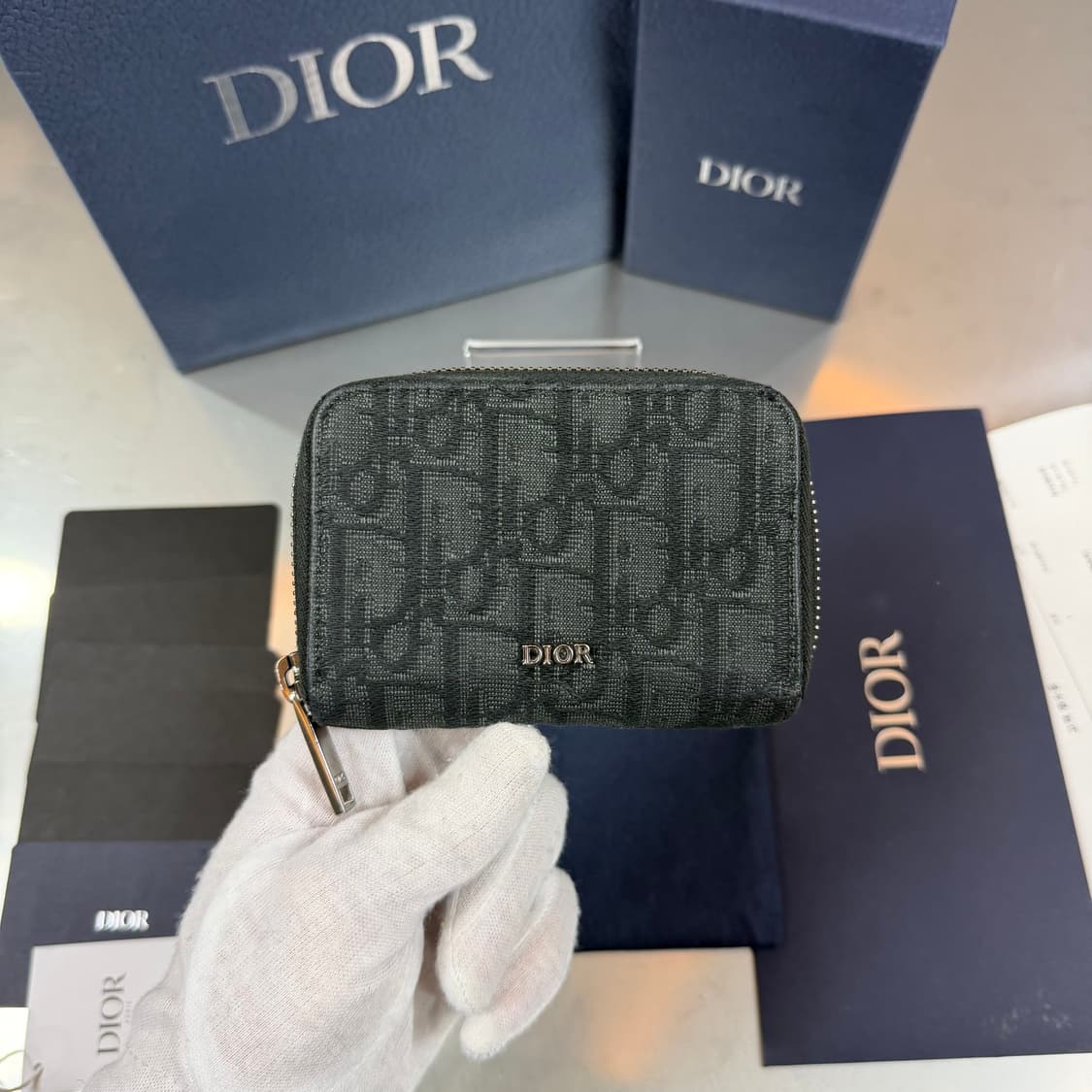 [리오브] 디올 오블리크 자카드 지퍼 코인 카드지갑 상품이미지2