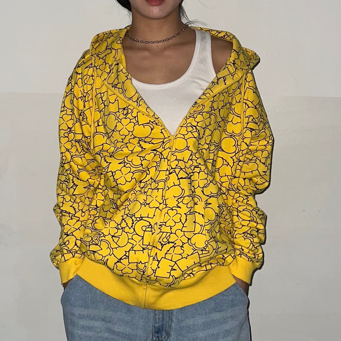 Yellow pattern  hoodie zip-up 상품이미지2