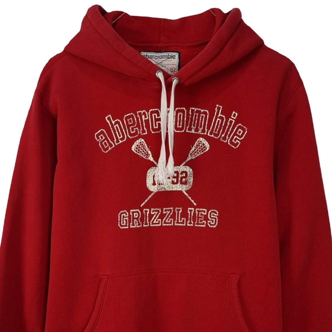 [아베크롬비] 빈티지 빅로고 프린팅 오버핏 후드티 레드 M18522 상품이미지4