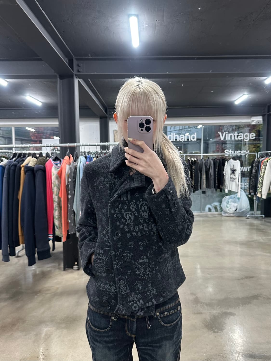 히스테릭글래머 스컬 숏 코트 상품이미지1