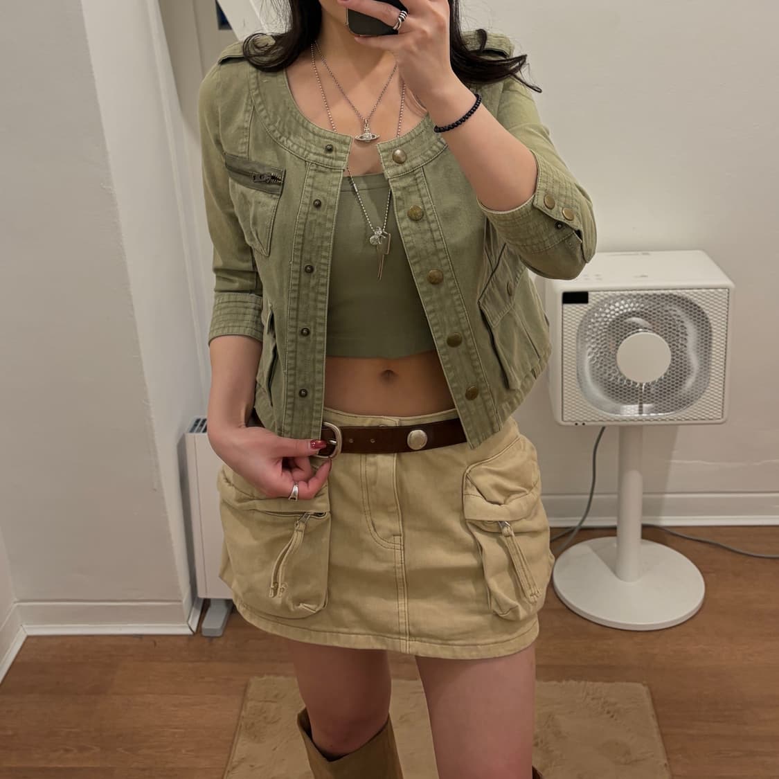 Y2K 밀리터리 견장 라운드넥 숏자켓 상품이미지1