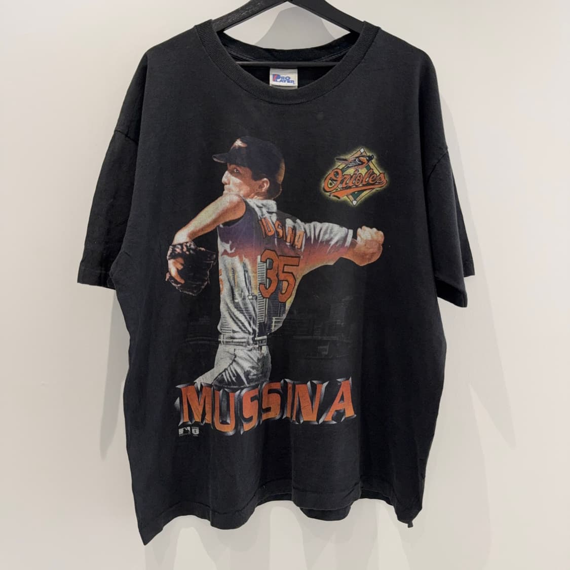 90s 볼티모어 오리올스 마이크 무시나 싱글 스티치 티셔츠 상품이미지1