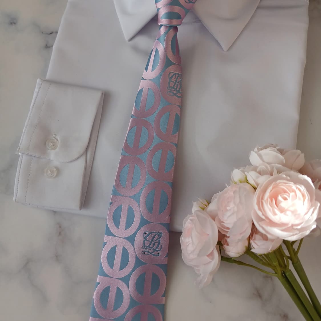 루이까또즈 실크 핑크 모노그램 넥타이 8.2cm A+등급 A19231
 상품이미지4