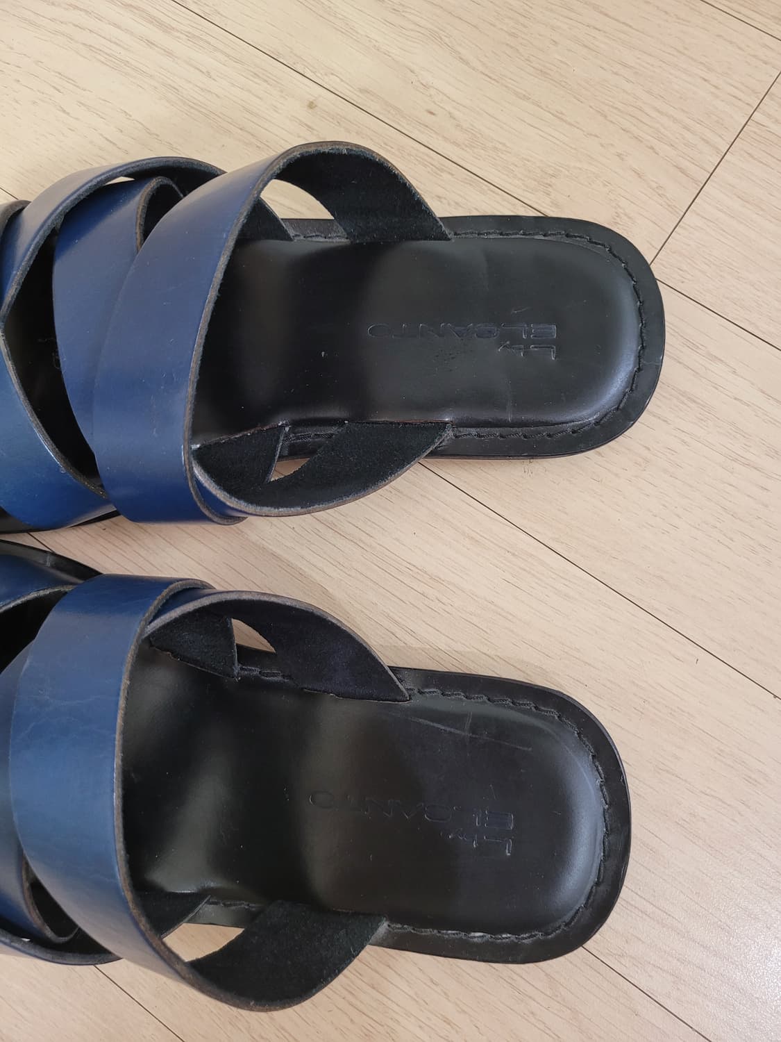 엘칸토 Elcanto 남자 가죽스트랩 슬리퍼 275 네이비 상품이미지8