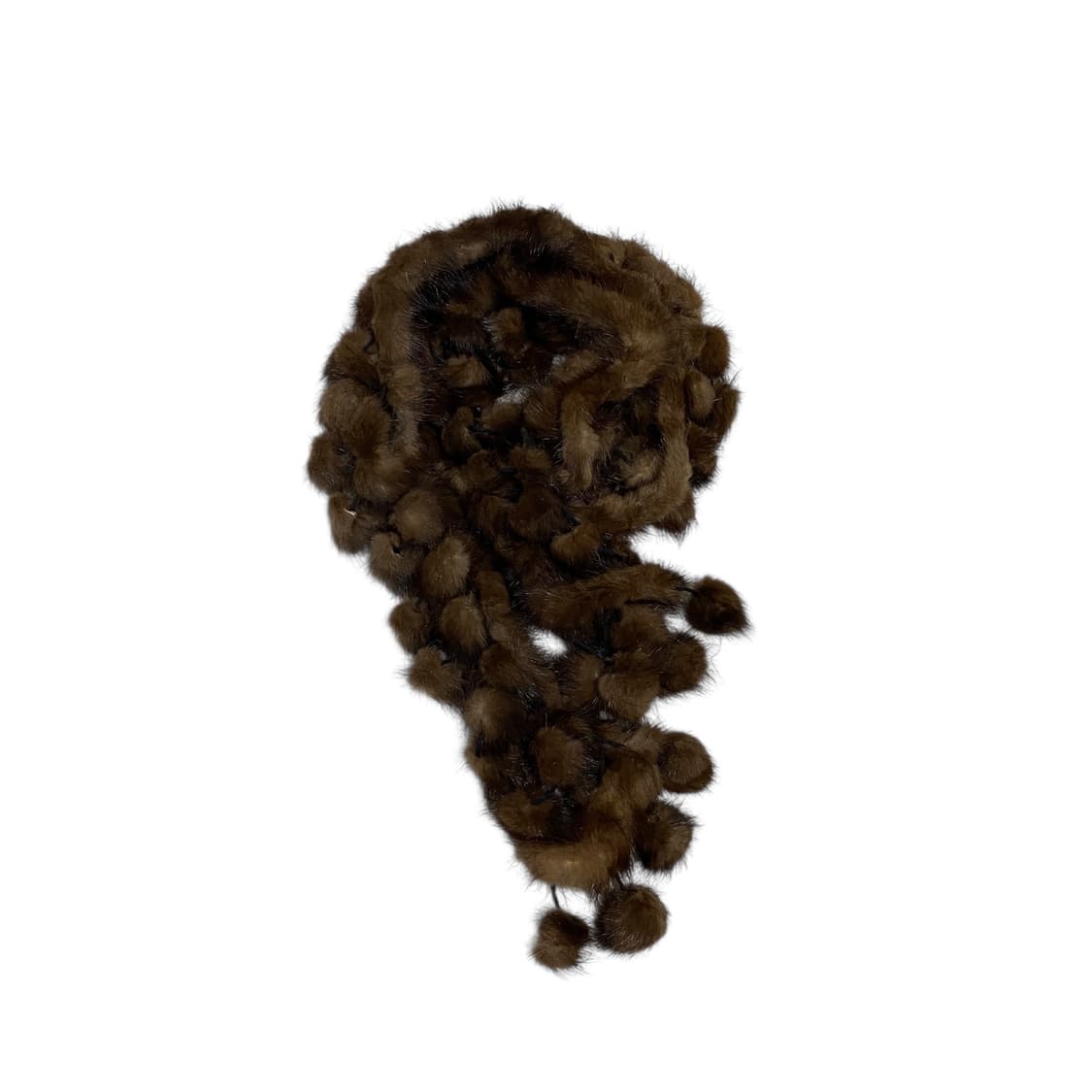 브라운 구슬털 짜임 머플러  상품이미지1