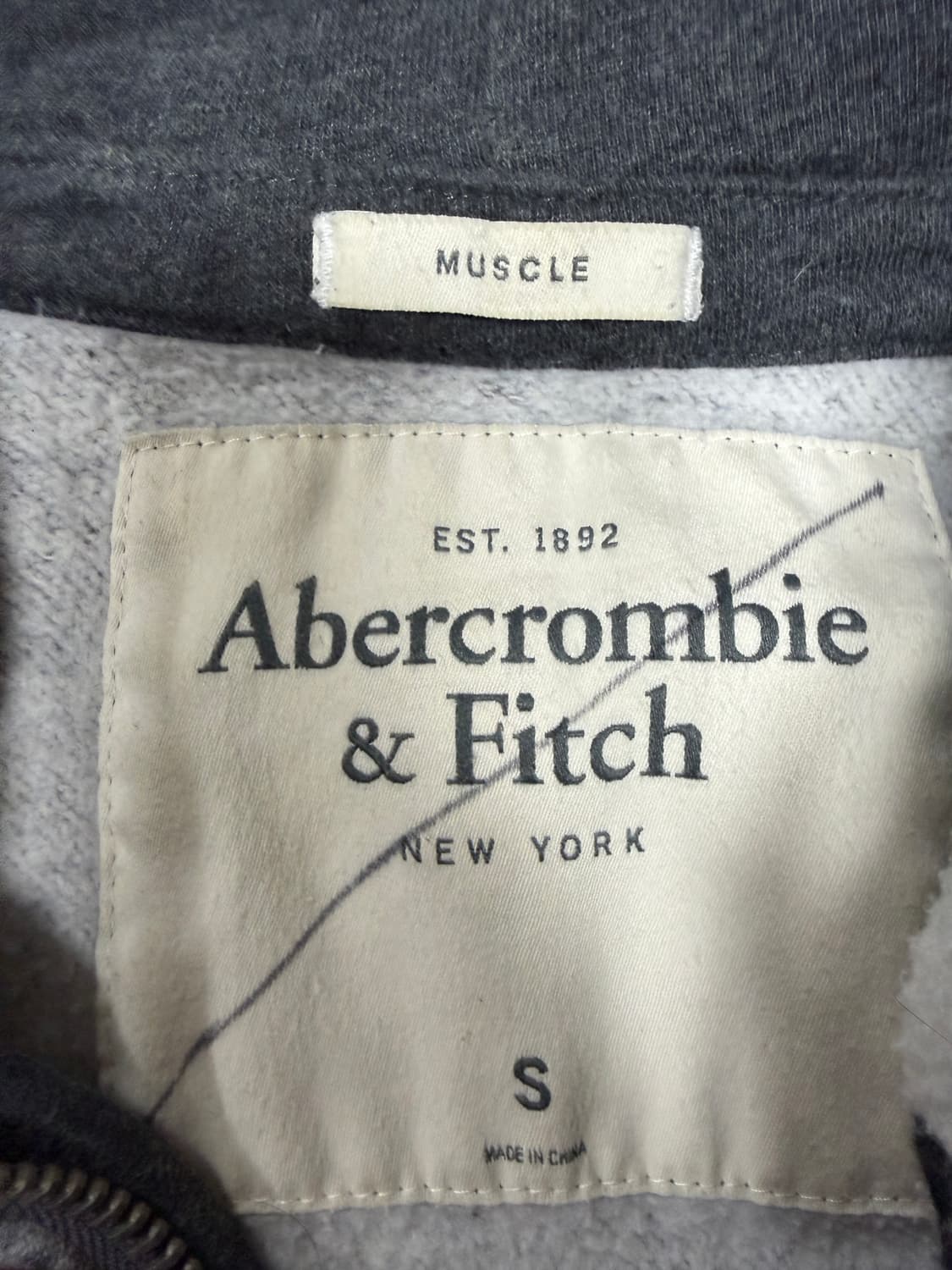 아베크롬비 진그레이 후드집업 공용S 상품이미지3