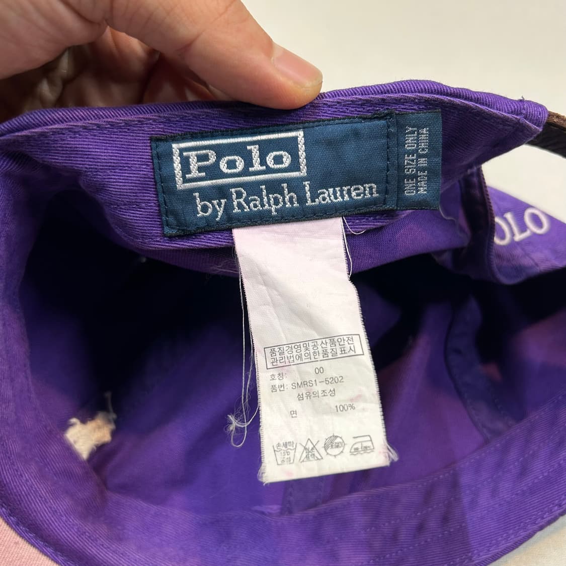 폴로 랄프로렌 보라색 퍼플 볼캡 모자 가죽스트랩 정품 상품이미지8