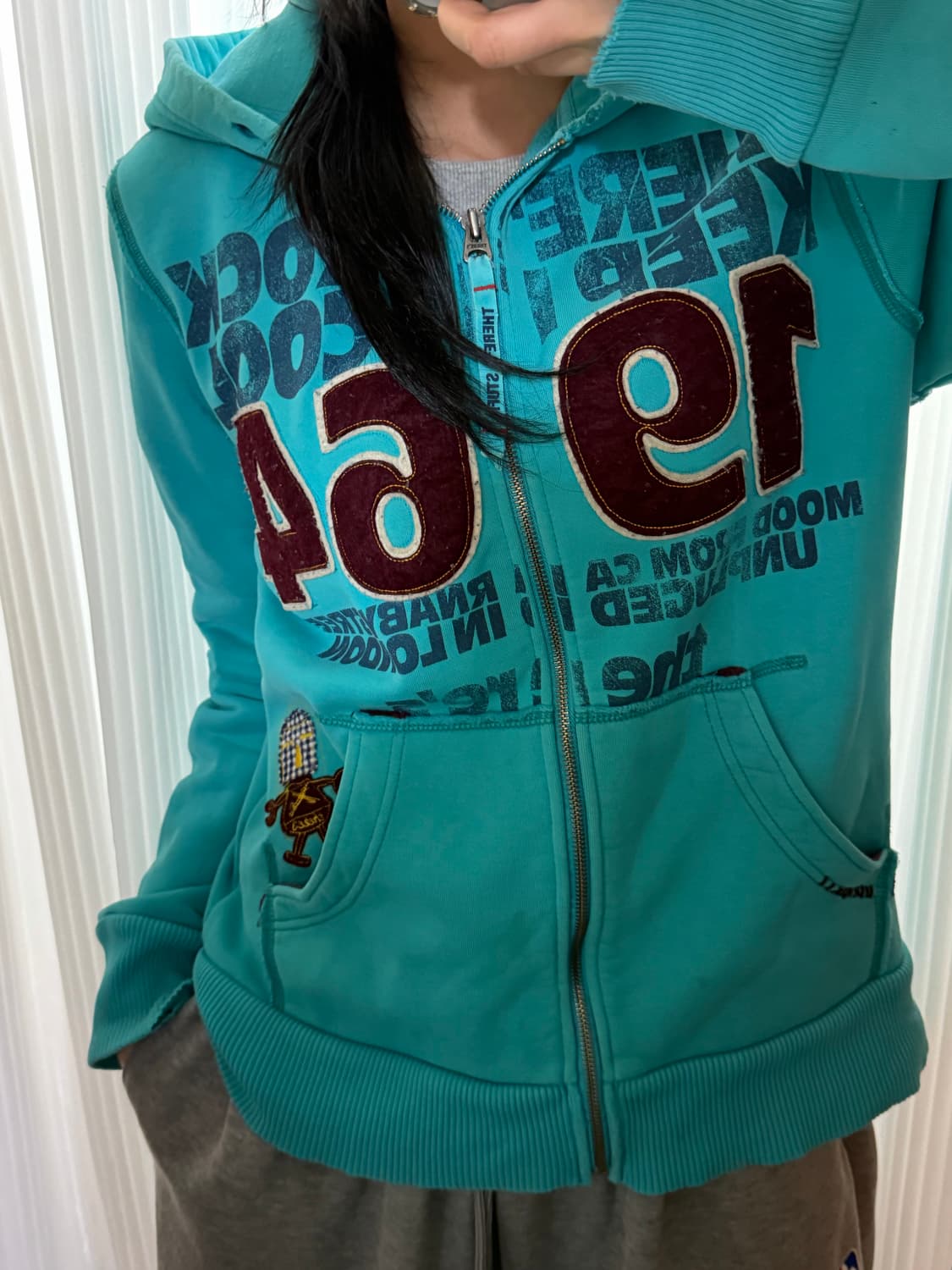 데어스 서프 하늘색 후드집업 L 상품이미지1