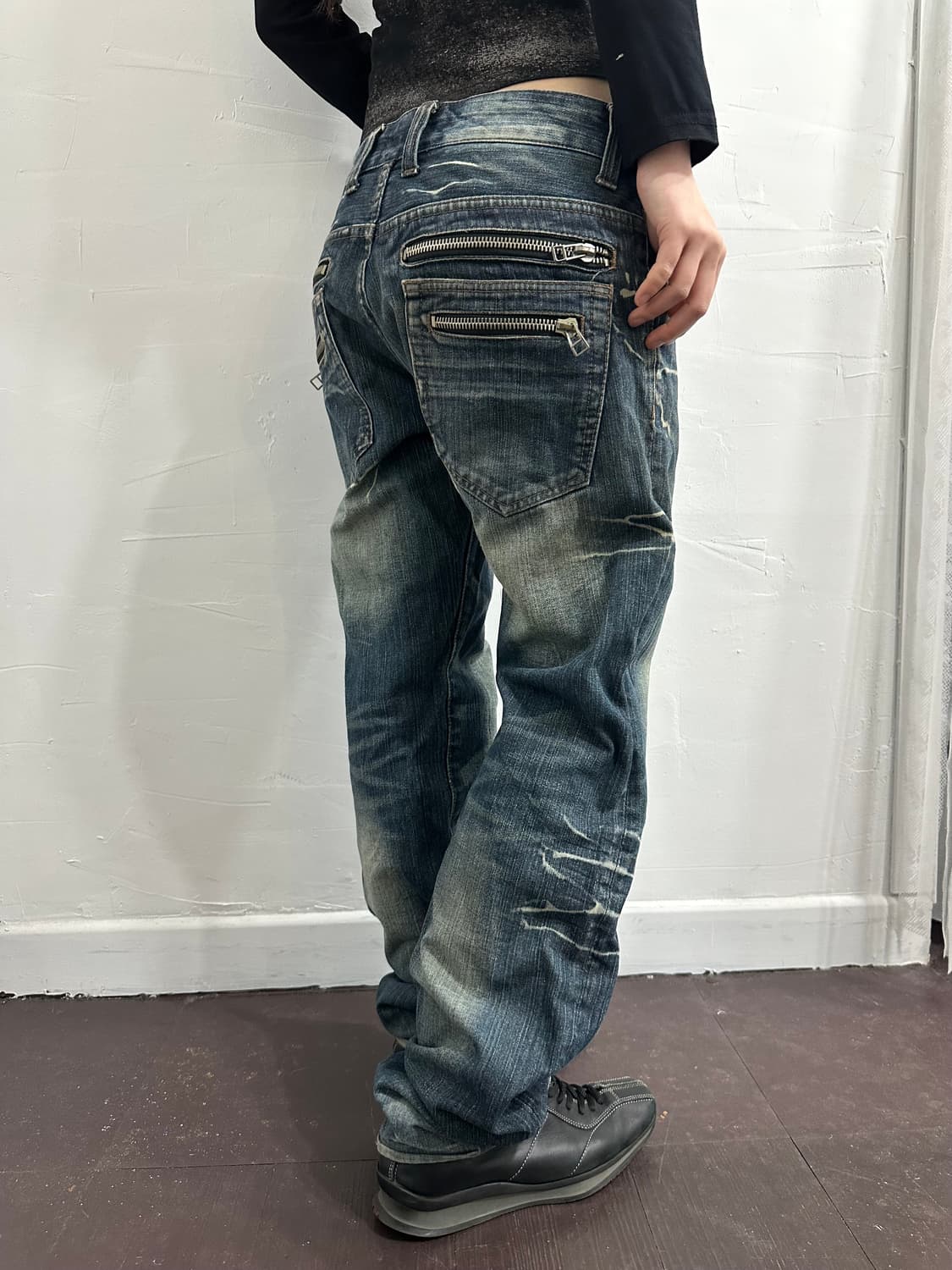 zipper detail denim pants 상품이미지1