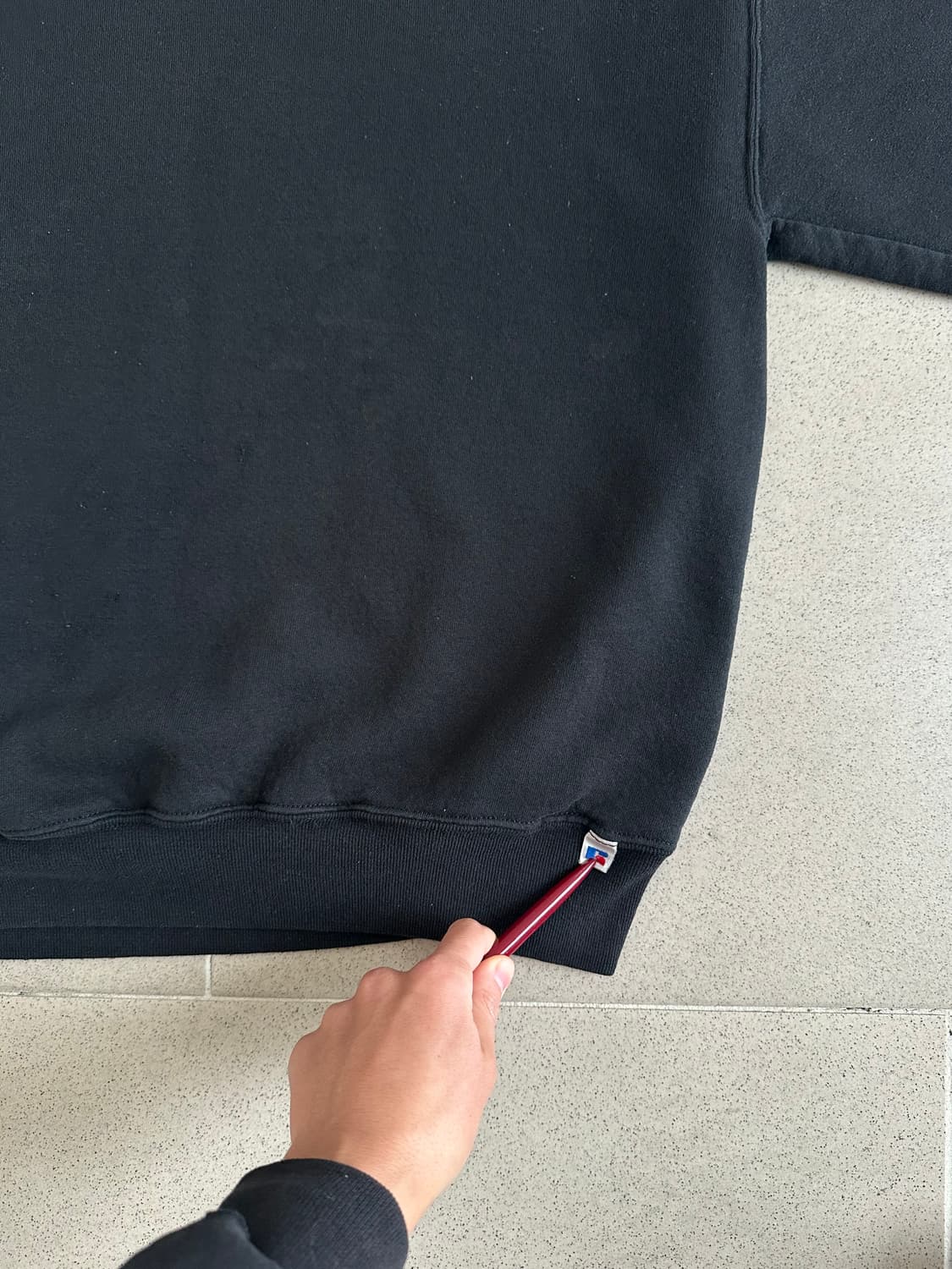 90s 빈티지 러셀 스웻셔츠 블랙 XL 상품이미지3