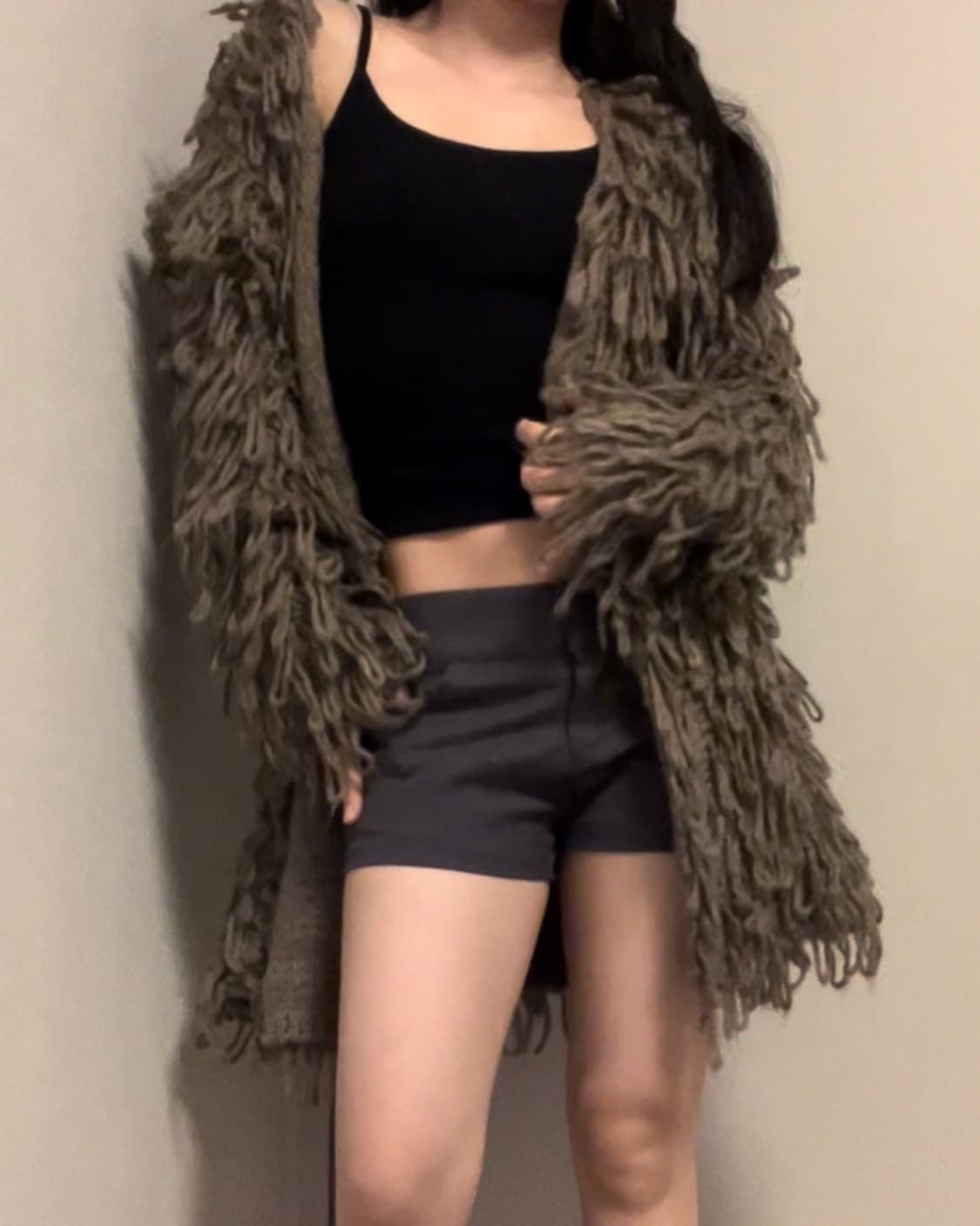 GRL brown fur half coat 상품이미지5