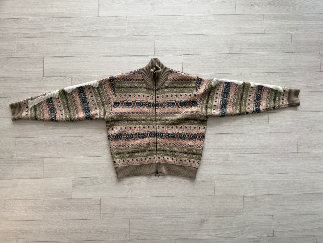 캐피탈 7G 울 페어아일 본 집숏 가디건 오렌지 상품이미지2