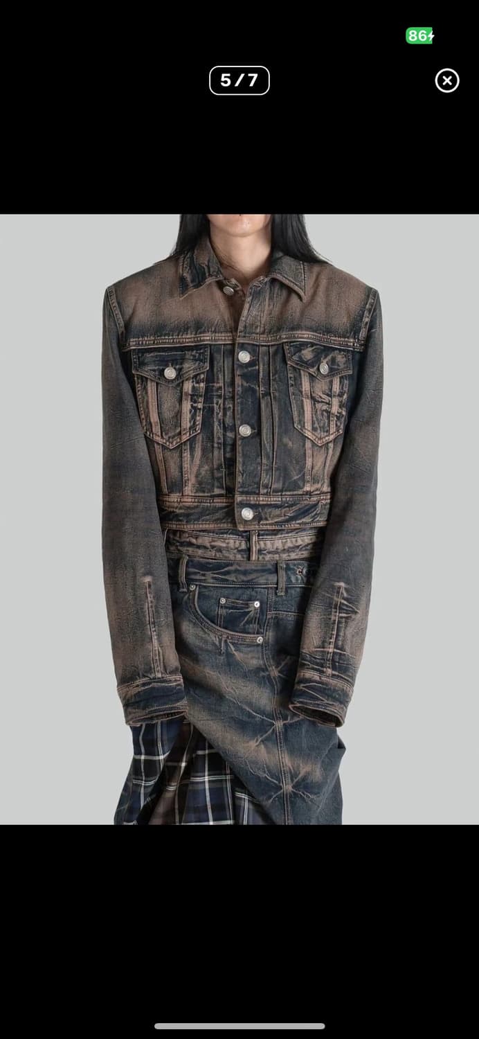 준지 [Runway] Denim Cropped Trucker 자켓 상품이미지4