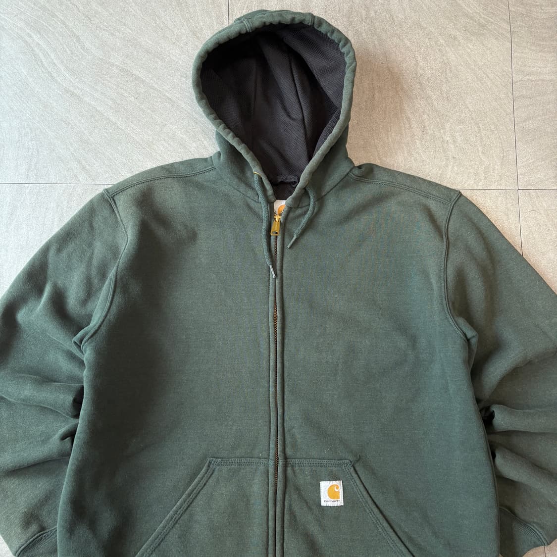 칼하트 정품 써멀 썬 페이딩 그린 후드 집업 상품이미지2