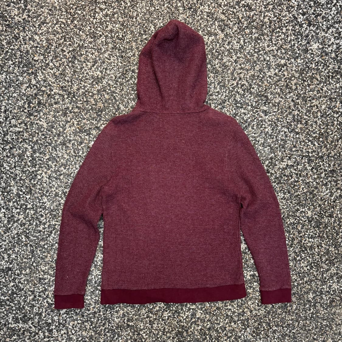 일꼬르소 젠더리스 버건디 와플 후드티 (M)   상품이미지6