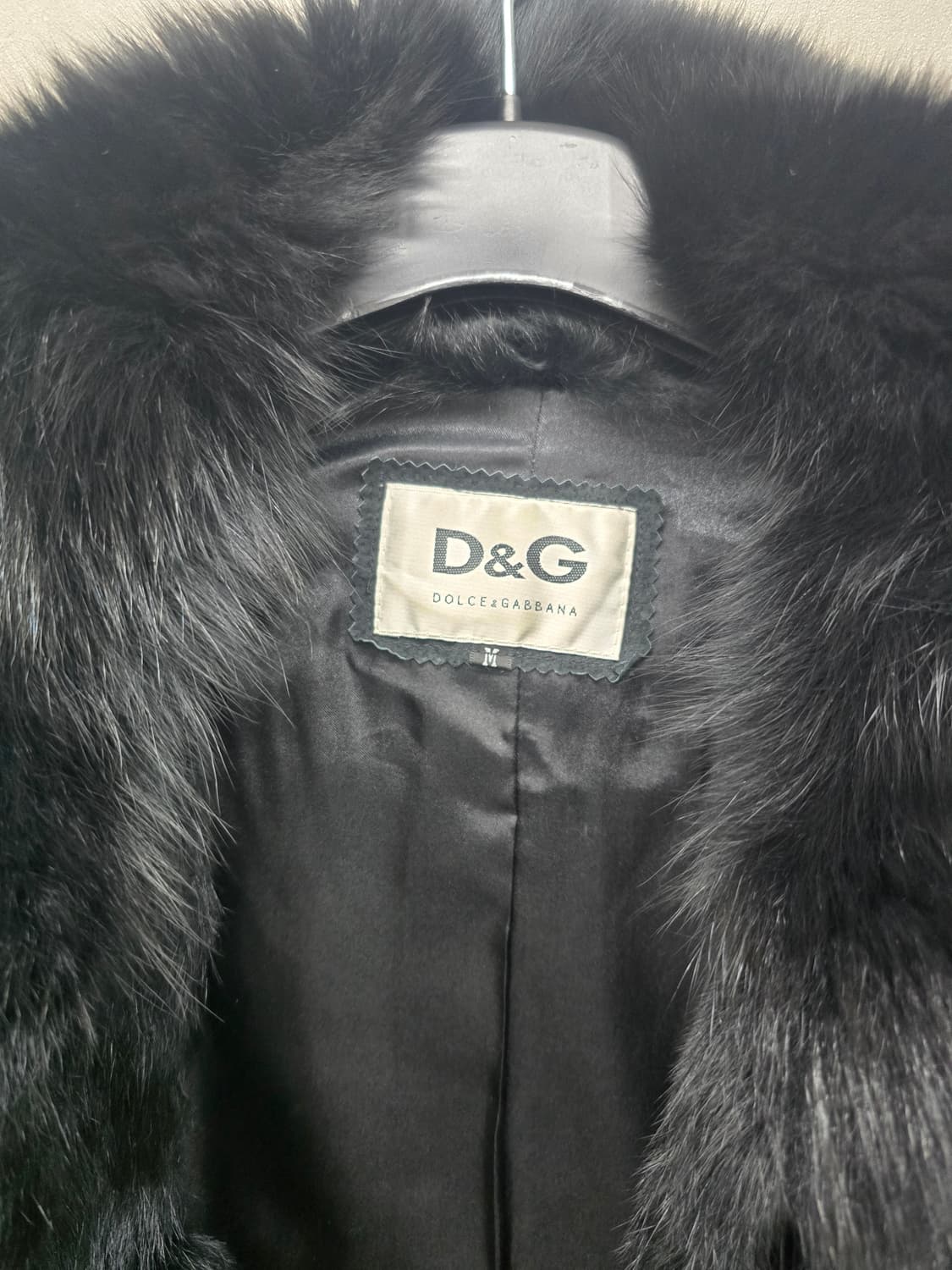 D&G 블랙 천연 모피 코트 M 상품이미지2