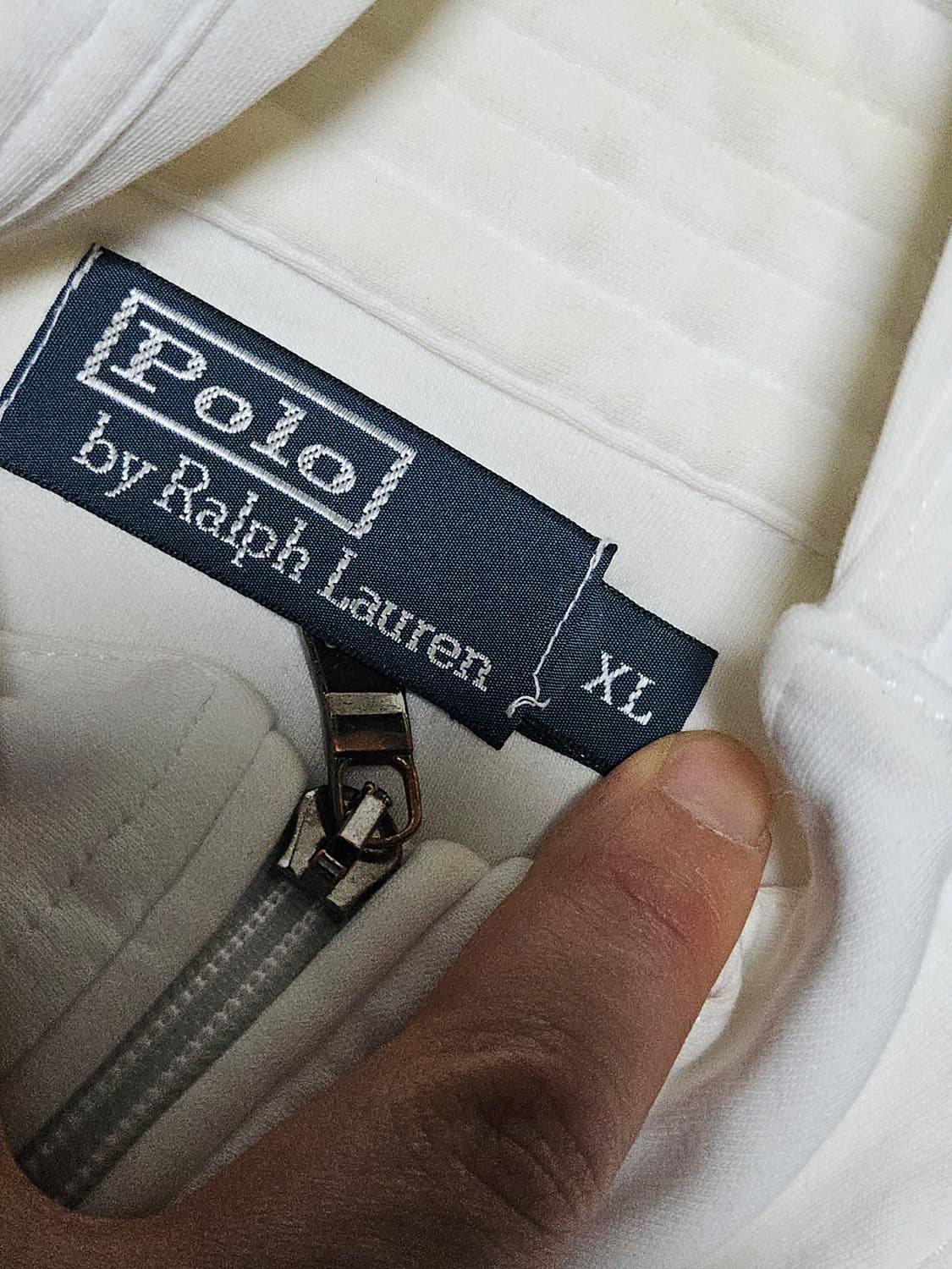 폴로랄프로렌 화이트 빅포니 코튼 집업 져지 XL 상품이미지7