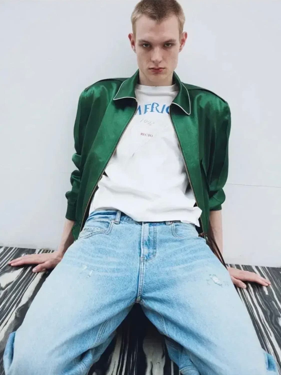 [XL] 렉토 80s 플루이드 벤 점퍼 자켓 그린 상품이미지3