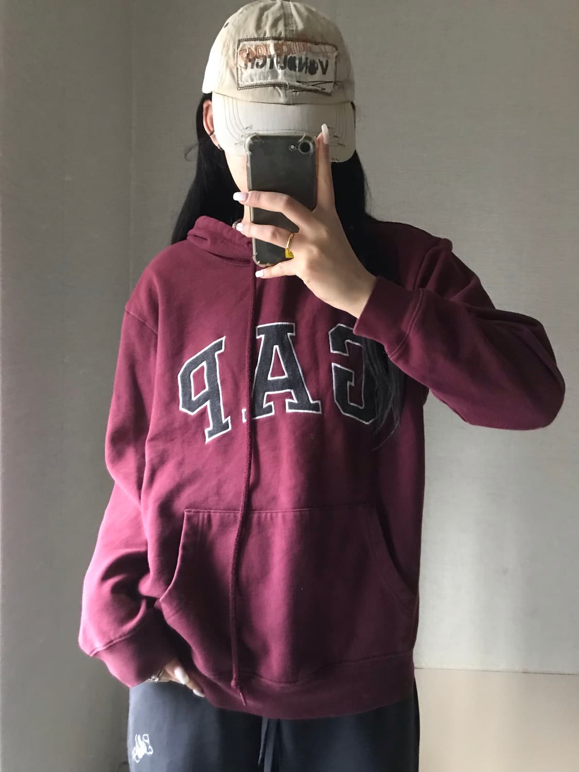 갭 버건디 후드티 상품이미지2