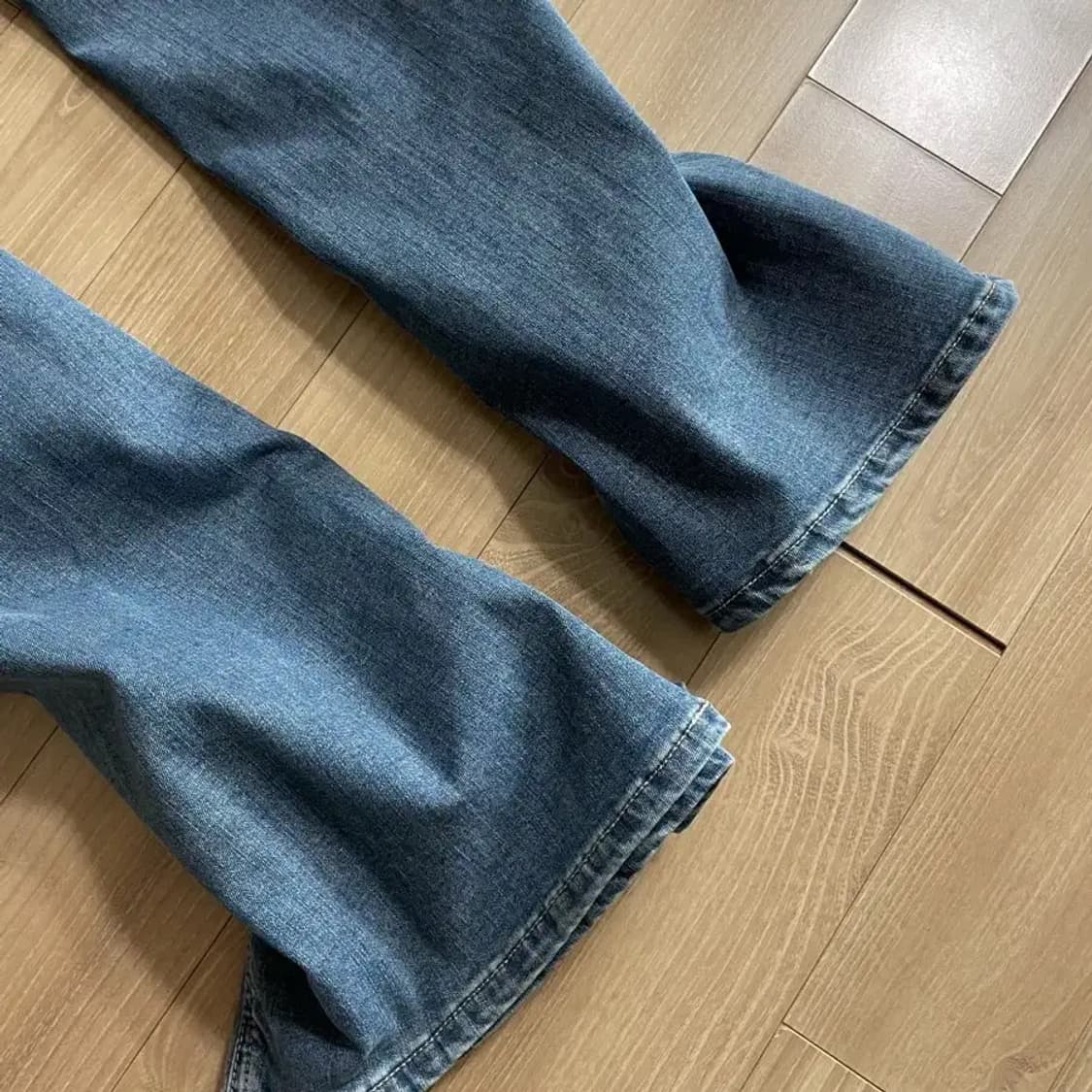 (30) 릭오웬스 볼란 바나나 부츠컷 데님 팬츠 인디고 블루 상품이미지4