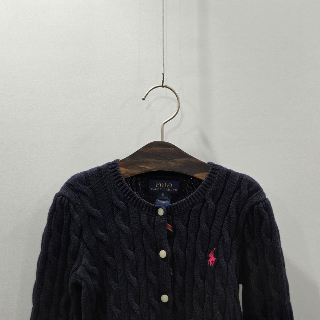 폴로랄프로렌 여아 케이블 니트 가디건 네이비 5 상품이미지2