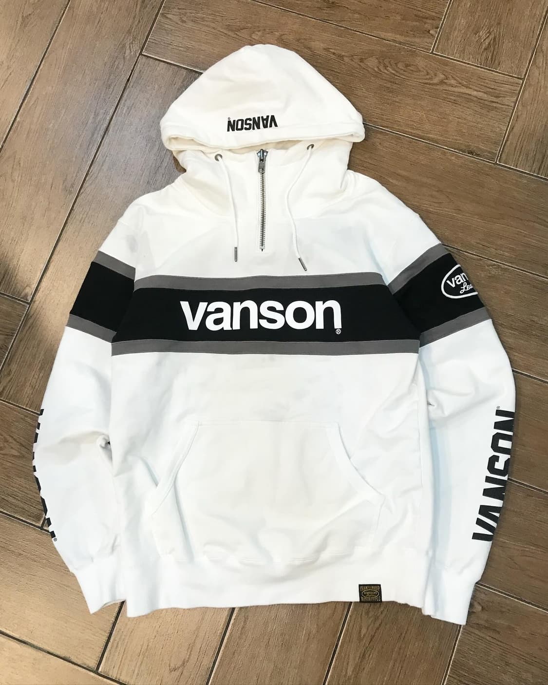 Vanson Logo Half Zip-Up Hoodie 상품이미지7