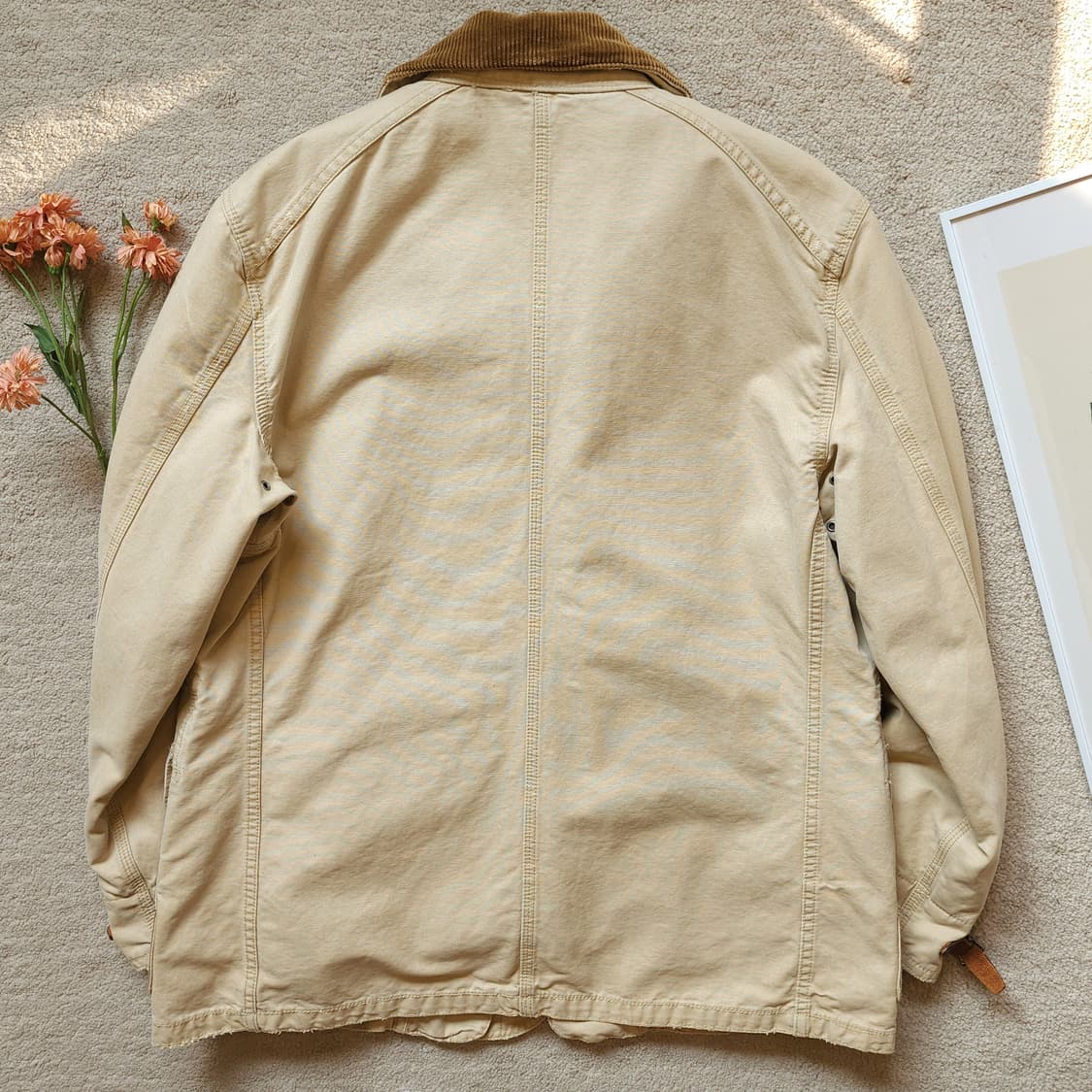 폴로 랄프로렌 파이어맨 자켓 코듀로이 카라 캔버스 레더 XL 상품이미지2