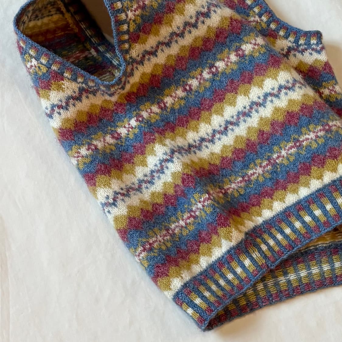 [아동] 80s 스코틀랜드 셰틀랜드 핸드 니티드 페어아일 울 니트 베스트 상품이미지6