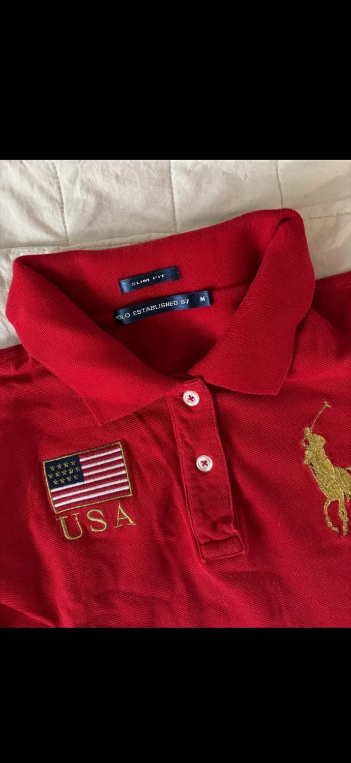 폴로 랄프로렌 레드 성조기 빅포니 카라셔츠 상품이미지2