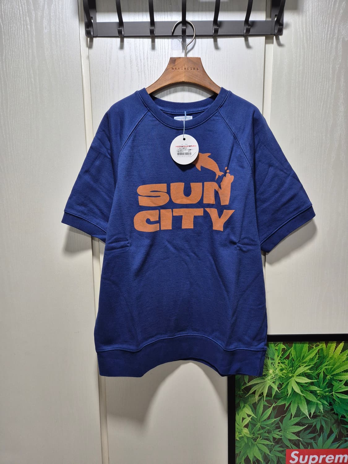 (세일)(새상품)빅웨이브 브랜드 반팔 맨투맨 블루네이비 상품이미지1