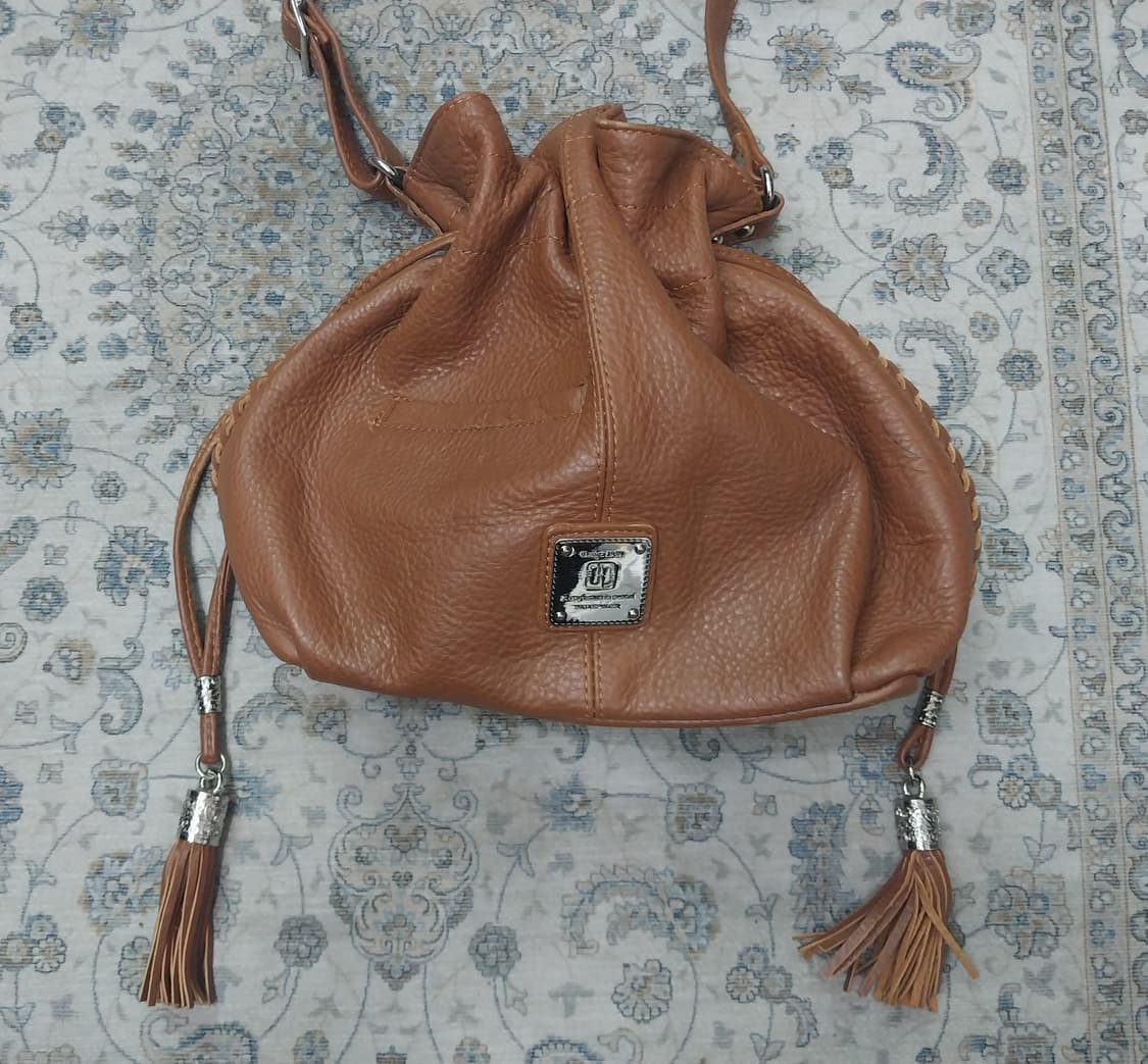 니콜밀러 브라운 래더 복조리백 (토트백 / 숄더백 가능) 상품이미지1