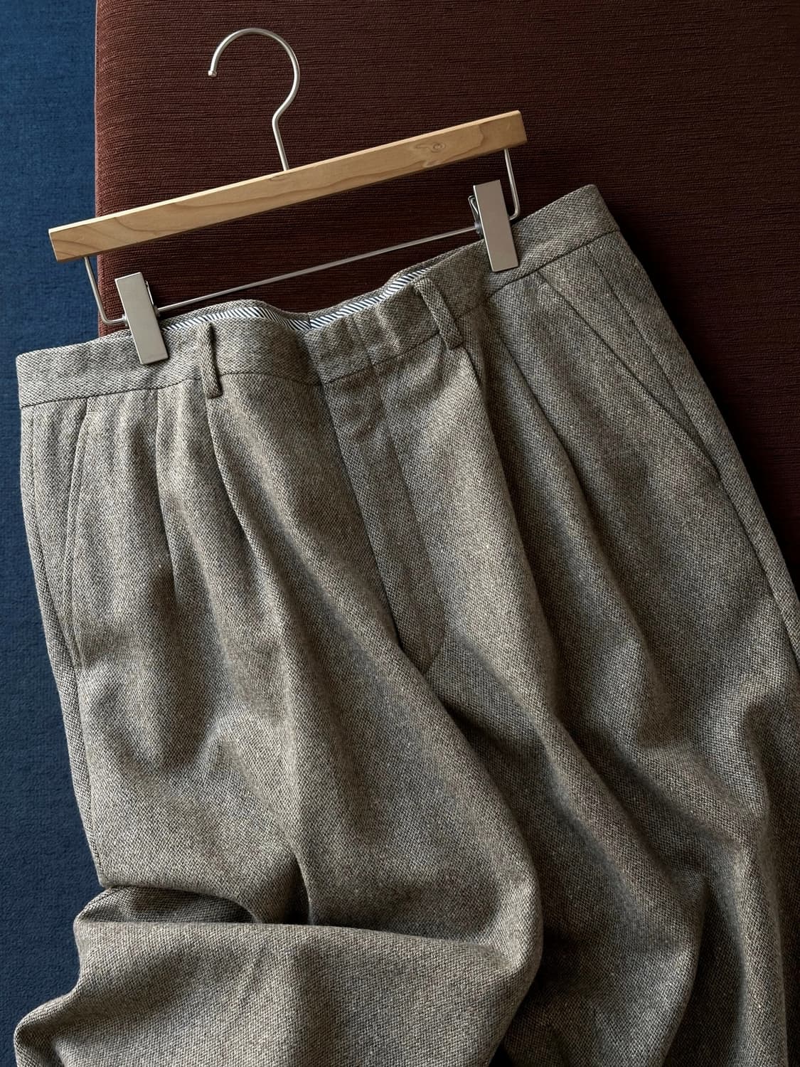 Tweed design 2 tuck wide slacks 상품이미지8