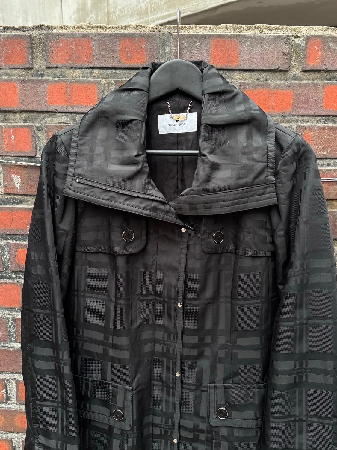 꾸레쥬 자카드 하이넥 코트자켓  상품이미지4