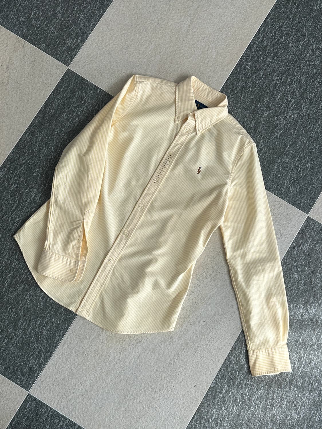 폴로 랄프로렌 옐로우 스트라이프 옥스포드 셔츠   상품이미지4