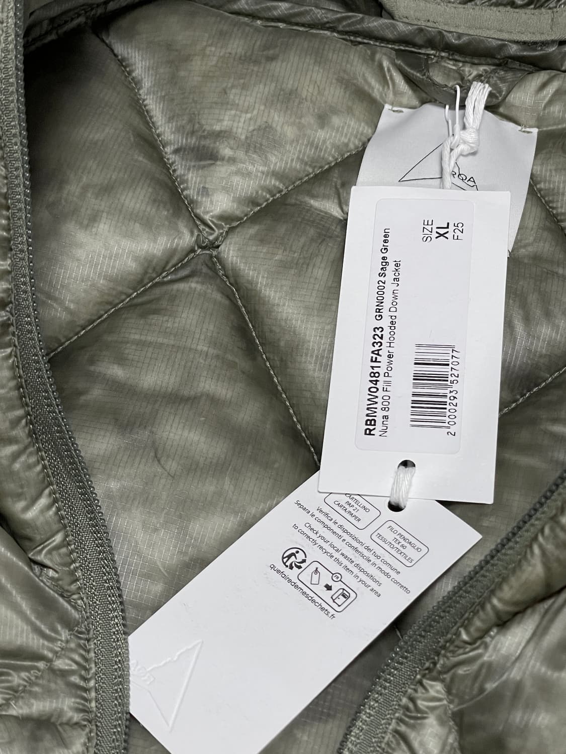 로아 누나 세이지그린 800 다운 자켓 XL 상품이미지4