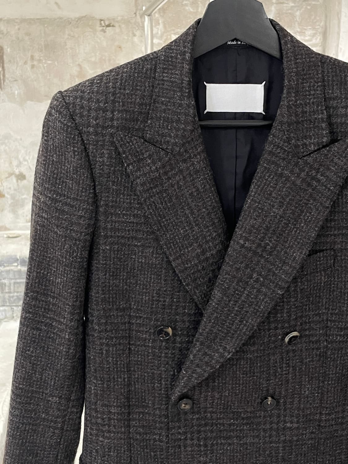 메종 마르지엘라 블랭크탭 브라운 글렌 체크 더블 울 블레이저 상품이미지2