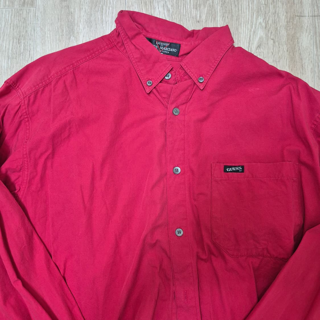 게스 BY 조르주 마르시아노 레드 긴팔 워크 셔츠 상품이미지2