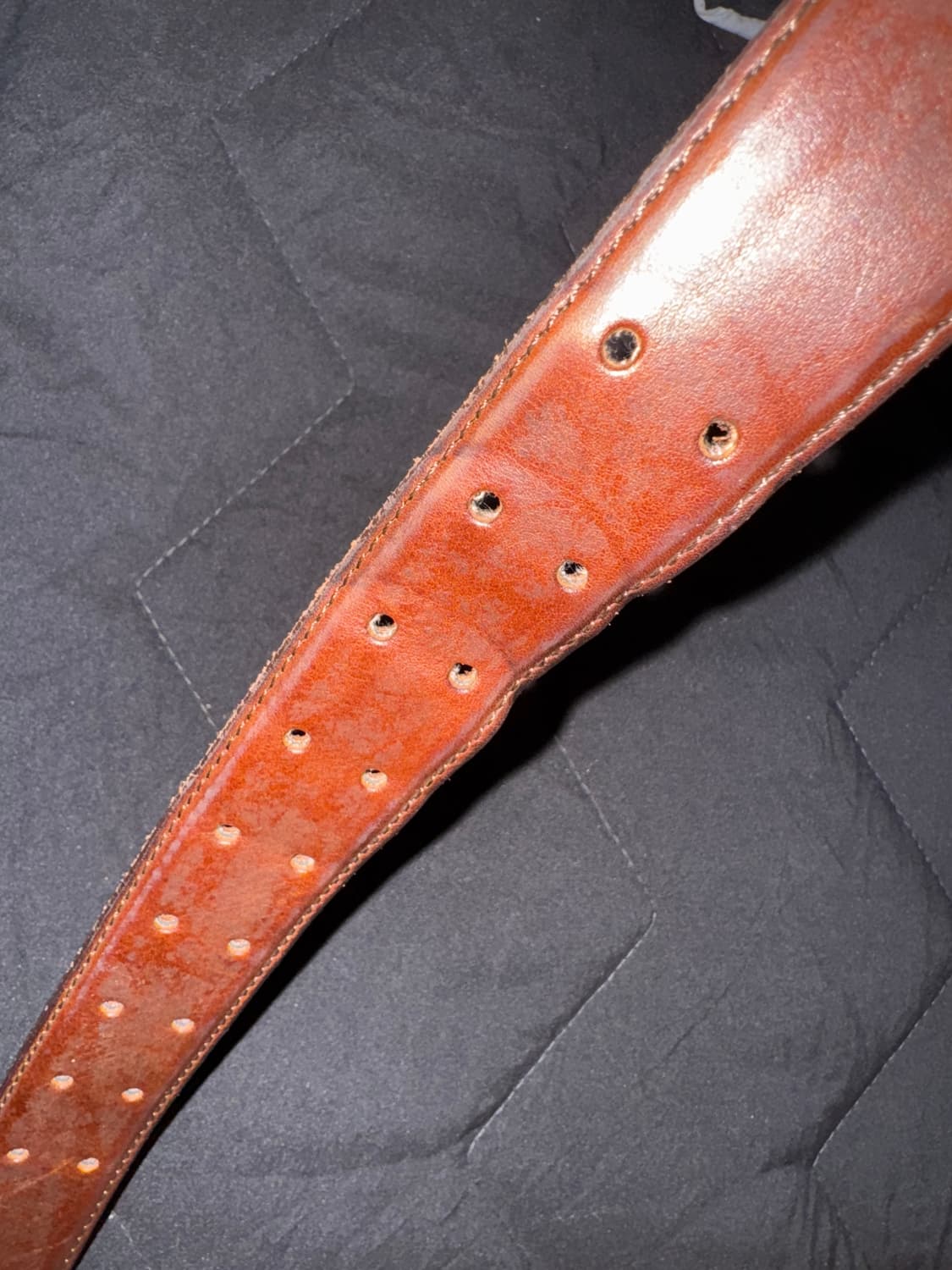 더블 팁 빈티지 하드레더 벨트 BROWN 상품이미지3