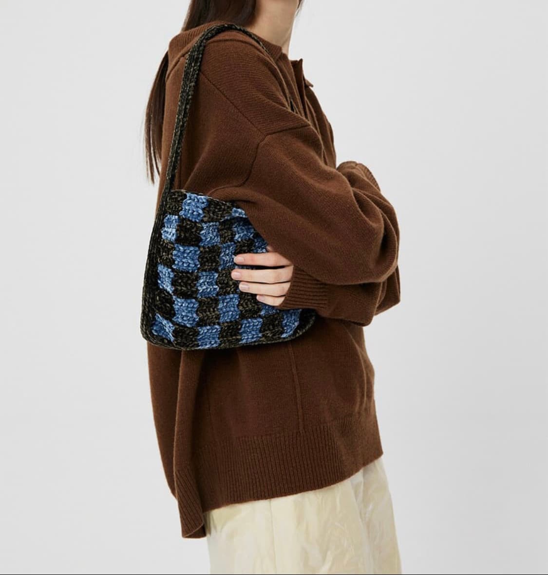 (오늘만급처)문선 핸드메이드 벨벳백 블루블랙 새상품 상품이미지1