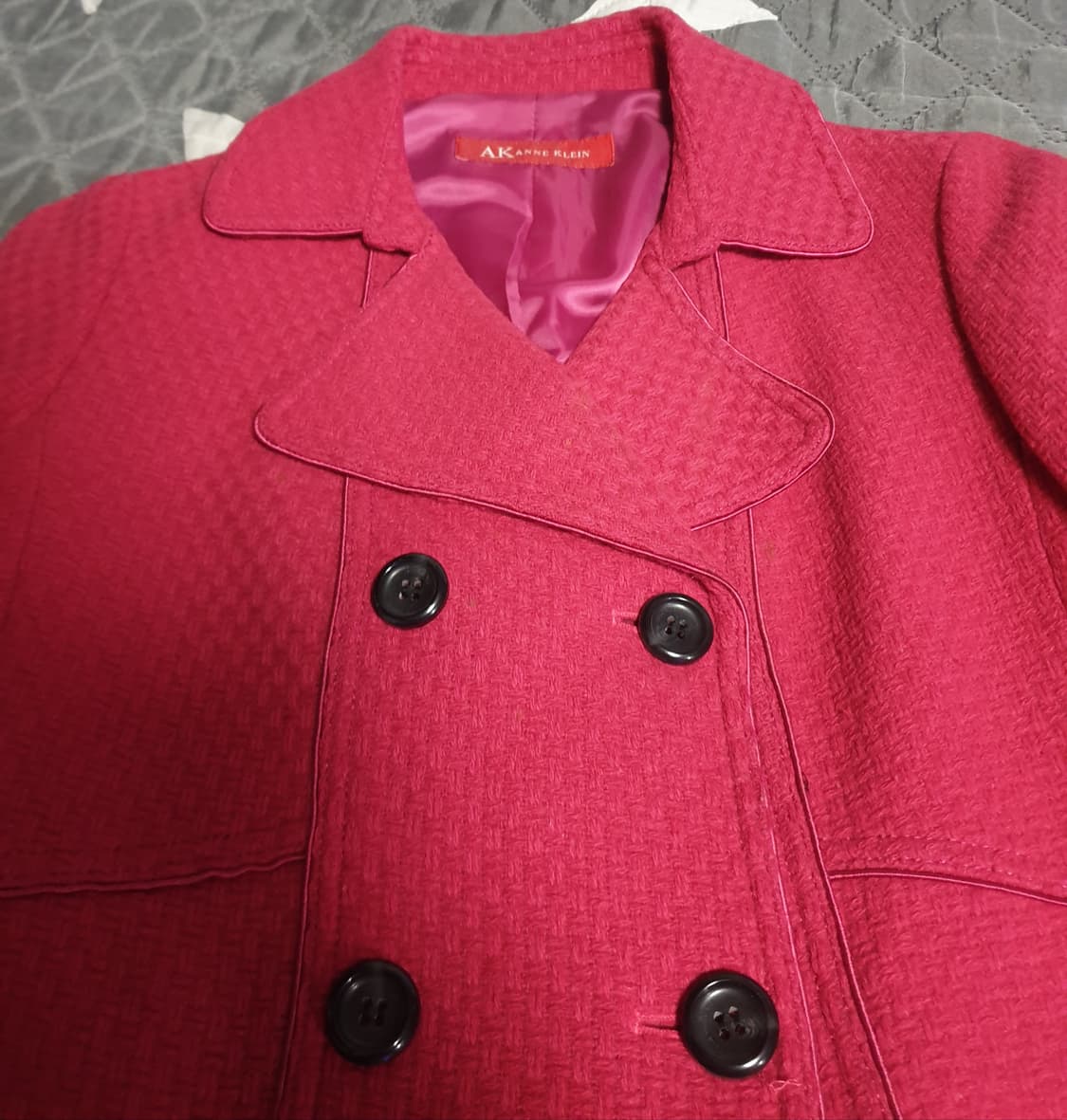 앤클라인 세미크롭 트위드 카라 투버튼 자켓 (S) 상품이미지2