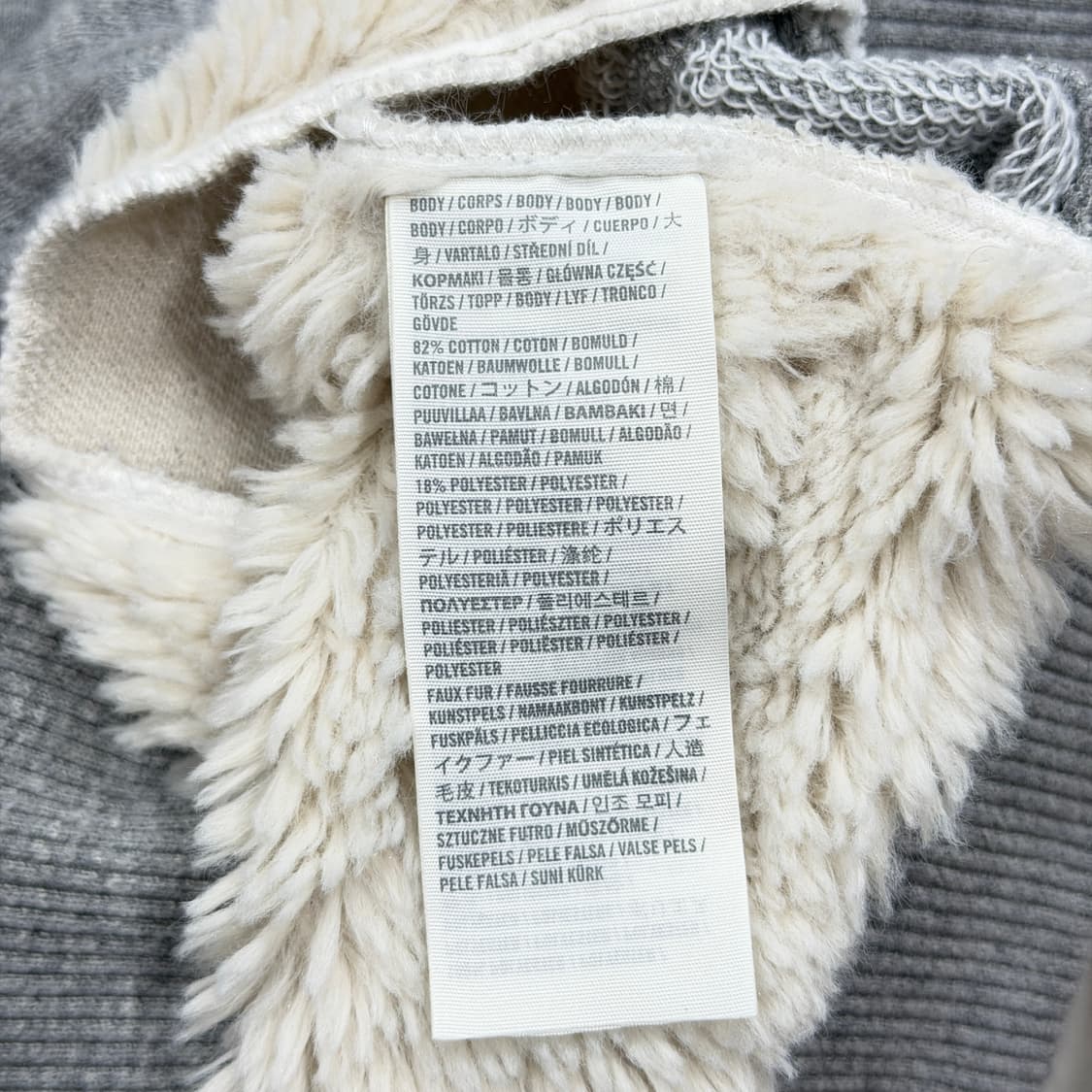 아베크롬비 빈티지 Y2K 쉐르파 양털 후드집업 자켓 그레이 M 상품이미지5