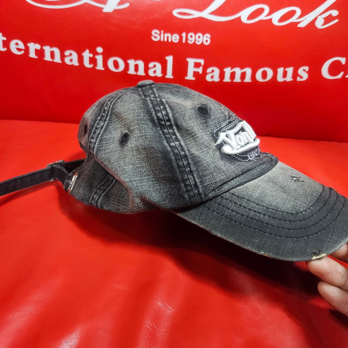 본터치(Vondutch) 빈티지 y2k 워시드 차콜 볼캡 상품이미지4