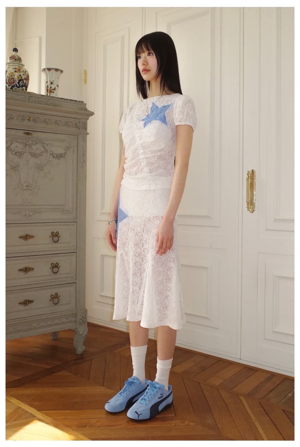 알크미 Bubble Sleeve Star Top White 상품이미지4