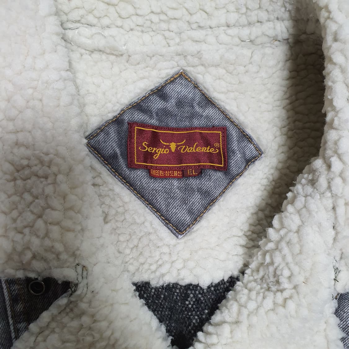 ✨ (바배) 써지오 바렌테 80s 데님 무스탕 자켓 상품이미지3