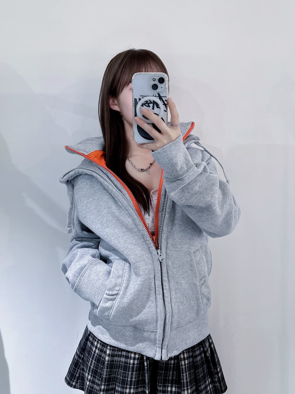 아베크롬비 그레이 헤비스웻 후드집업 상품이미지1