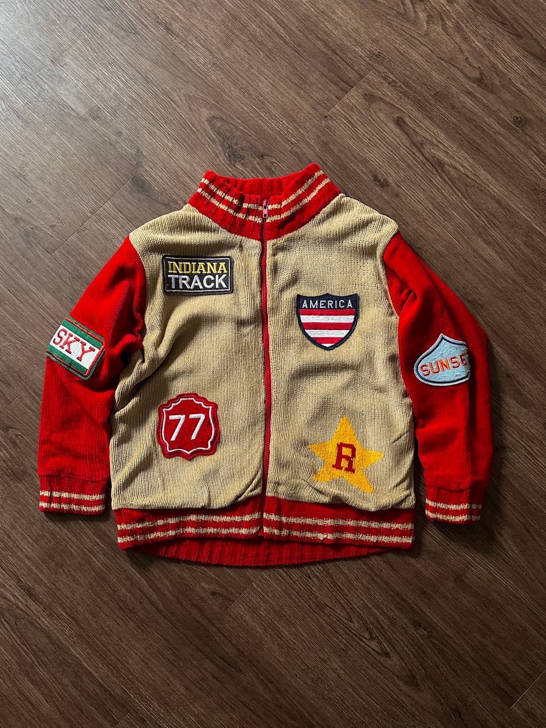 CRT Navy 패치 바시티 무드 니트집업  상품이미지8